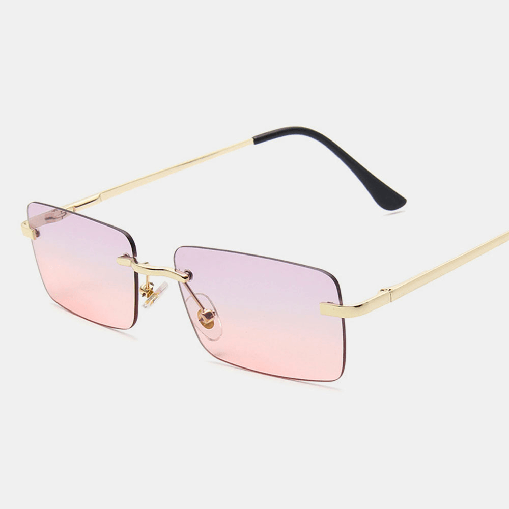 Women Retro Multi-Color Framelss Small Square Fashion Personality UV Protection Sunglasses - MRSLM