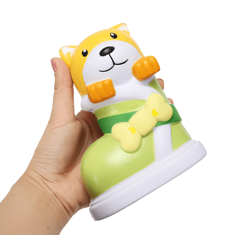 Squishyshop Puppy in Boots Jumbo Dog Shoes Squishy Slow Rising with Packaging Collection Gift Decor - MRSLM