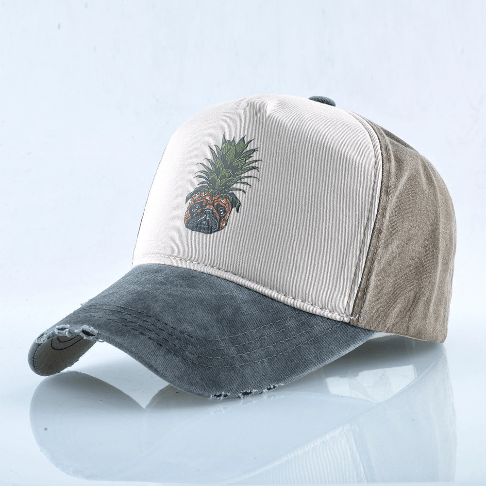 Unisex Pineapple Baseball Cap Washed Cap Studded Hip Hop Cap - MRSLM