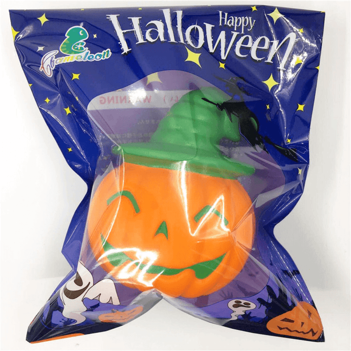 Chameleon Soft Halloween Pumpkin Witch Hat Squishy Slow Rising Stress Stretch Kids Toy Gift - MRSLM