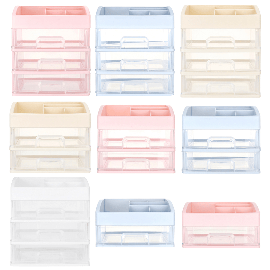 1/2/3 Layers Plastic Desktop Organizer Drawer Makeup Holder Box Make Sundry Storage Box Container - MRSLM