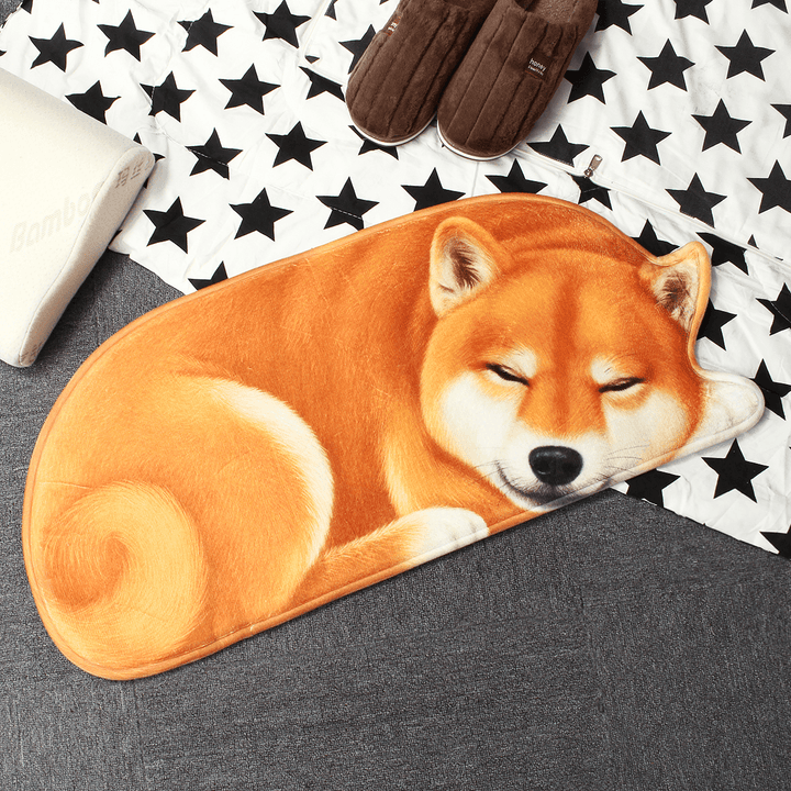 3D Cute Dog Pattern Doormat Indoor Print Door Mat Suedel Floor Rugs - MRSLM