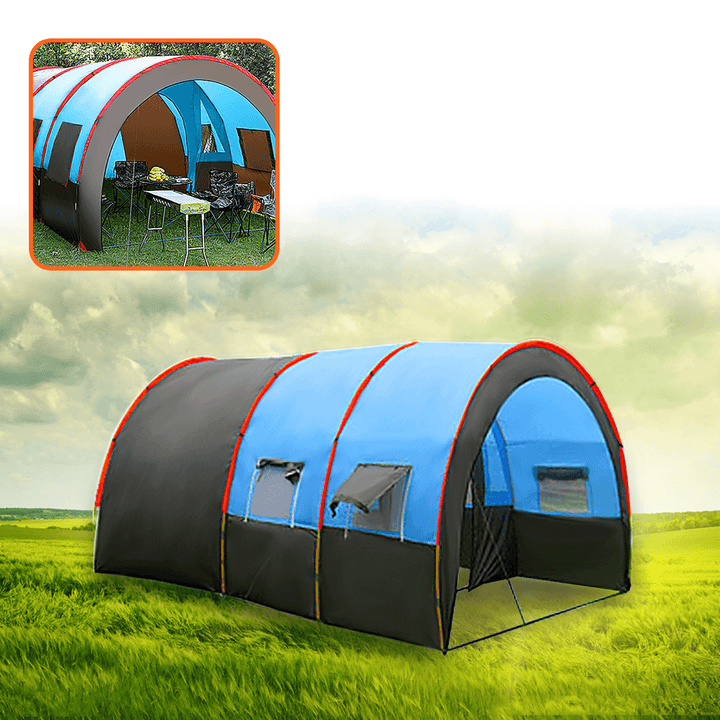 8-10 People Large Capacity Camping Tent Waterproof Portable Travel Hiking Double Layer Outdoor Tent - MRSLM