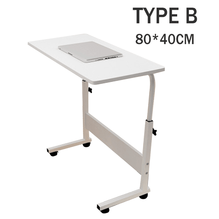 80Cm/60Cmx40Cm Movable Rolling Laptop Desk Table Adjustable Height Bedside Stand - MRSLM