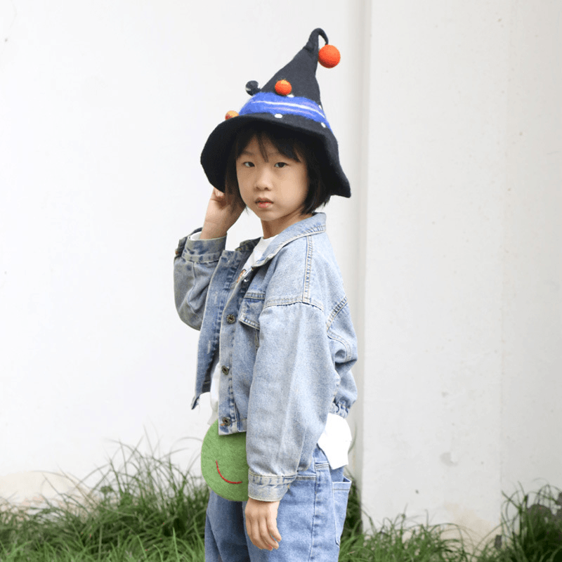 Halloween Harajuku Style Funny Street Spire Black Starry Hat Blue - MRSLM