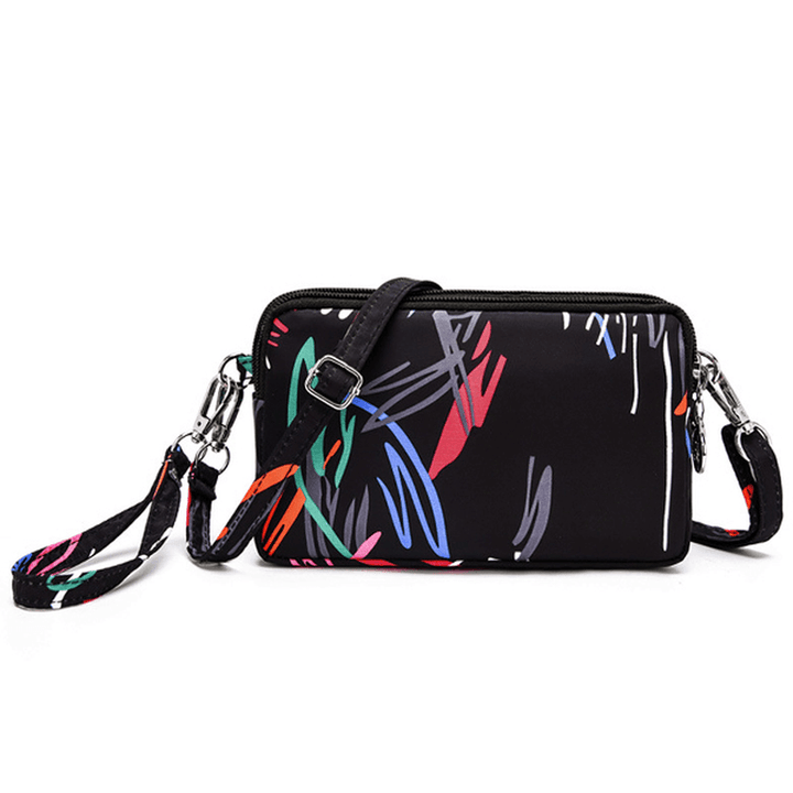 Women Nylon Colorful Multi-Level Casual Wallet Shoulder Bag - MRSLM