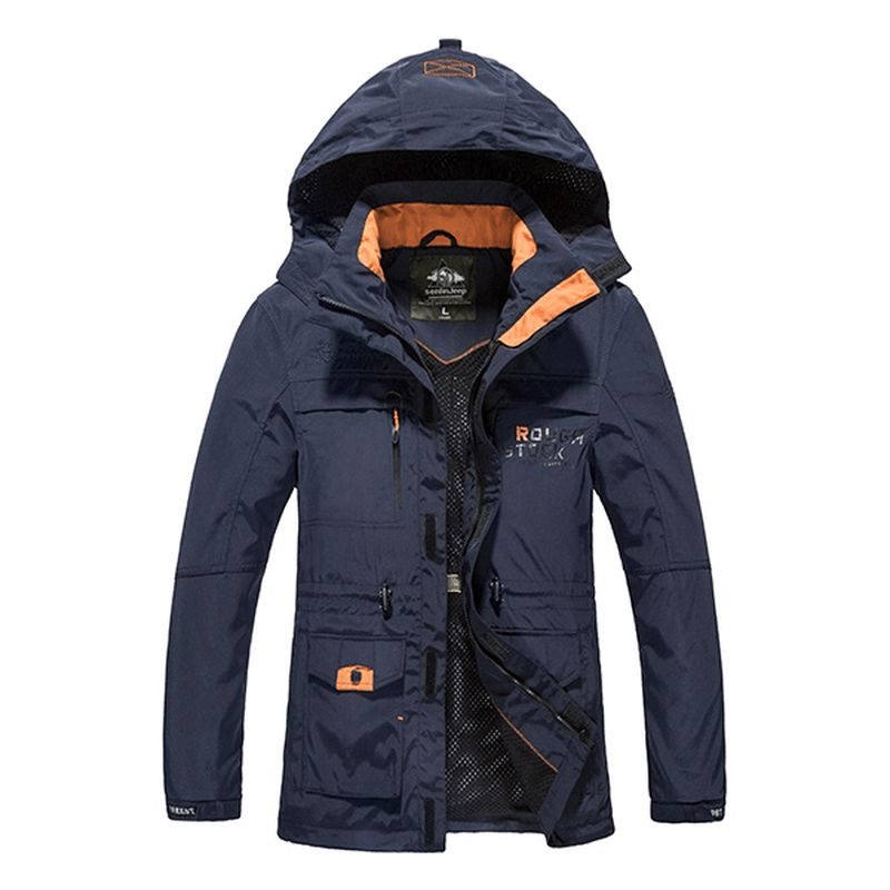 Waterproof Multi-Pockets Detachable Hood Jacket for Men - MRSLM