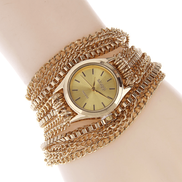 SLOGGI Retro Zinc Alloy Three Times around Bracelet Women Quartz Watch - MRSLM