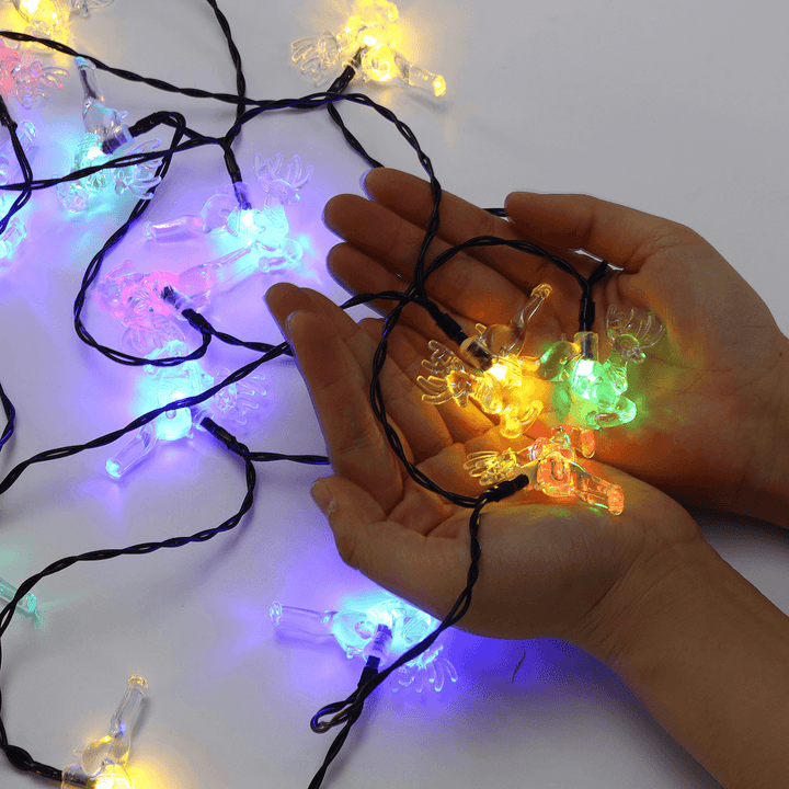 Solar 20/30/50 LED Deer Fairy String Light Christmas Party Garden Outdoor Decor Lamp - MRSLM