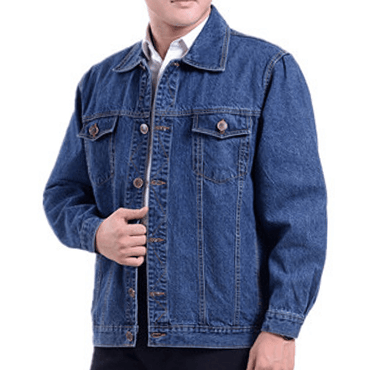 Mens Cotton Welder Anti-Static Tooling Overalls Turn down Collar Denim Coats - MRSLM