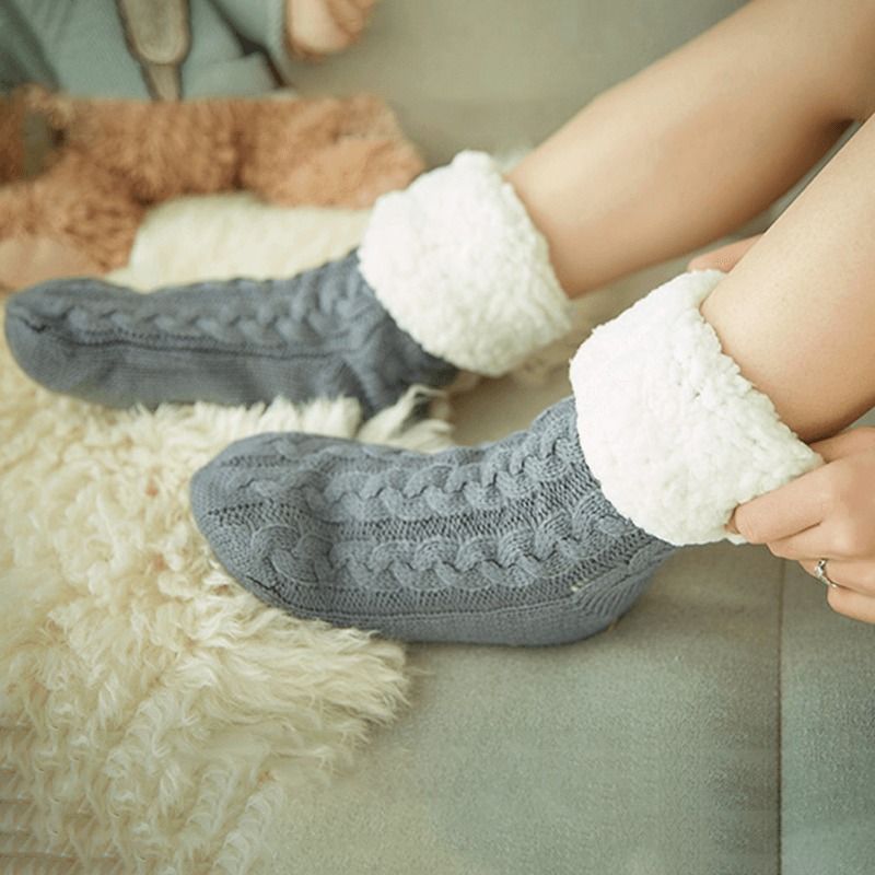 Women Winter Thickening Warm Non-Slip Middle Tube Socks - MRSLM