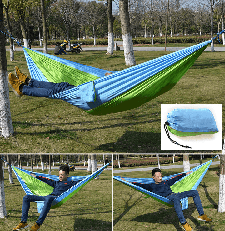 Outdoor Camping Hammock Parachute Cloth Lightweight Nylon Portable Hammock for 1-2 People 260 X 140CM - MRSLM