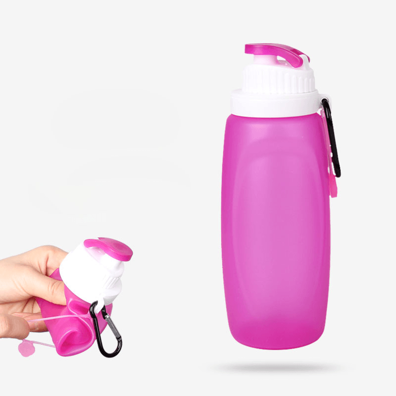 Outdoor Silicone Folding Bottle Cup Camping Hiking Travel Folding Water Bottle Kettle - MRSLM