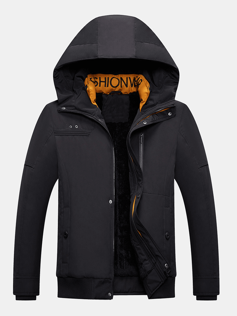 Mens Outdoor Waterproof Hooded Zipper Thickened Warm Coats - MRSLM