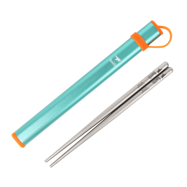 Keith Ti5625 Titanium Ultralight Chopsticks Outdoor Camping Adult Children Portable Tableware - MRSLM