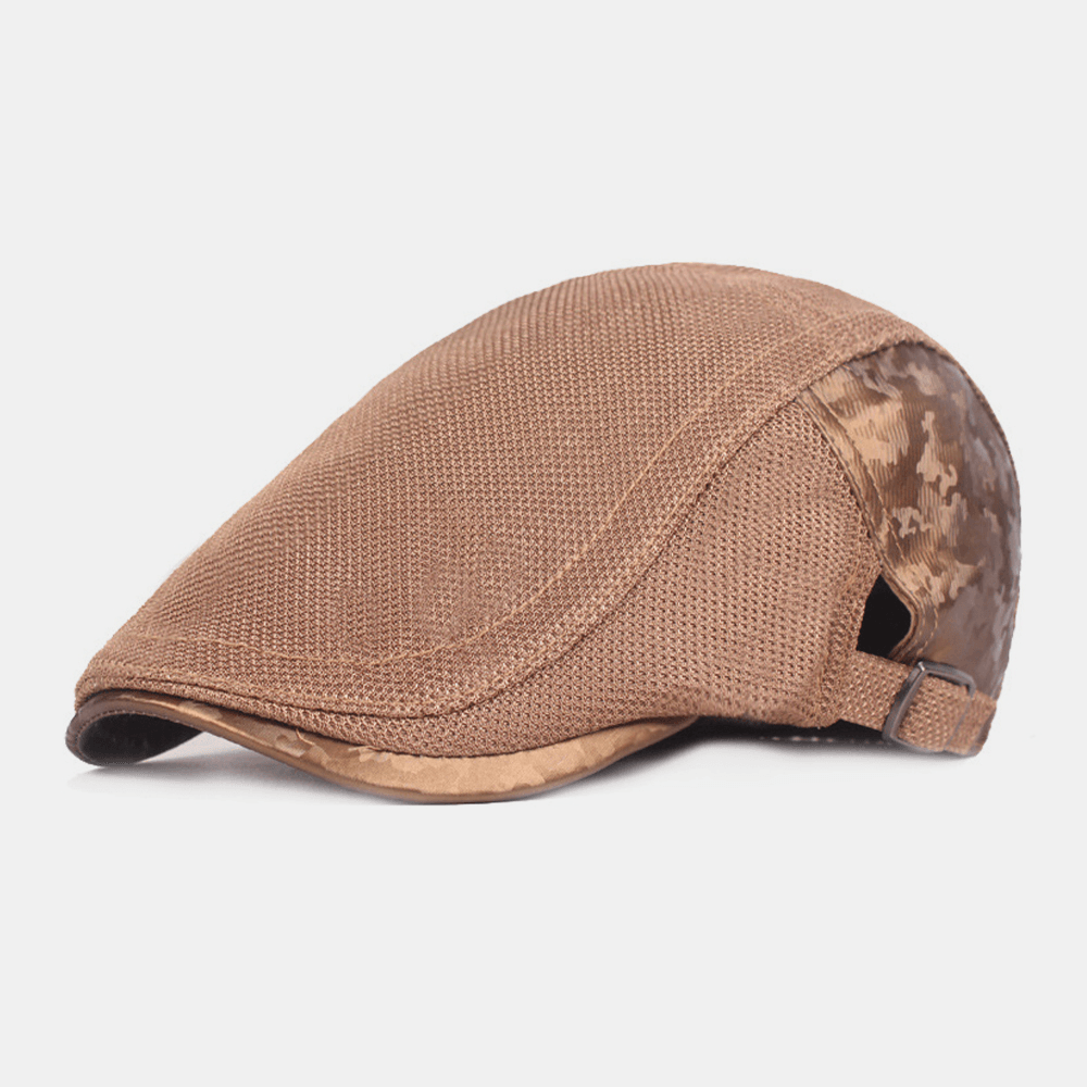 Unisex Cotton Mesh Breathable Fashion Outdoor Sunshade Forward Cap Beret Caps Flat Hat - MRSLM