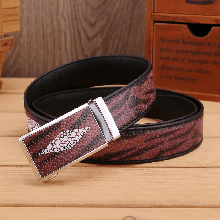 125CM Two-Layer Leather Embossed Waist Belt - MRSLM