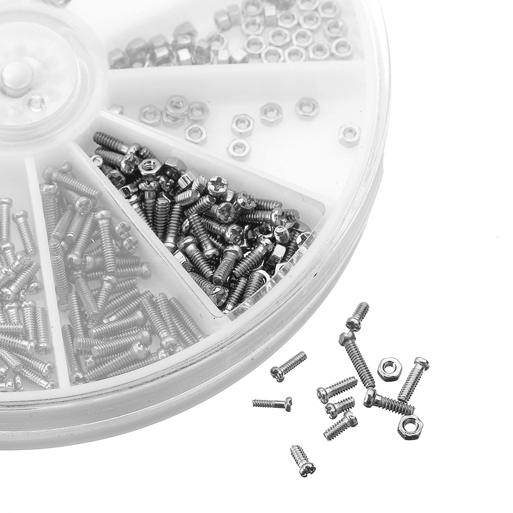 Suleve™ MXSS7 600Pcs Stainless Steel M1/1.2/1.4/1.6 Small Screws Nut for Watches Clocks Mobile 2-4Mm - MRSLM