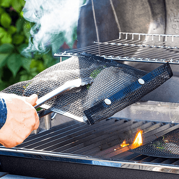 1 PC Non-Stick Barbecue Mesh Mat Bag Reusable Cooking Grill BBQ Mat Baking Net Bag Outdoor Camping Picnic - MRSLM