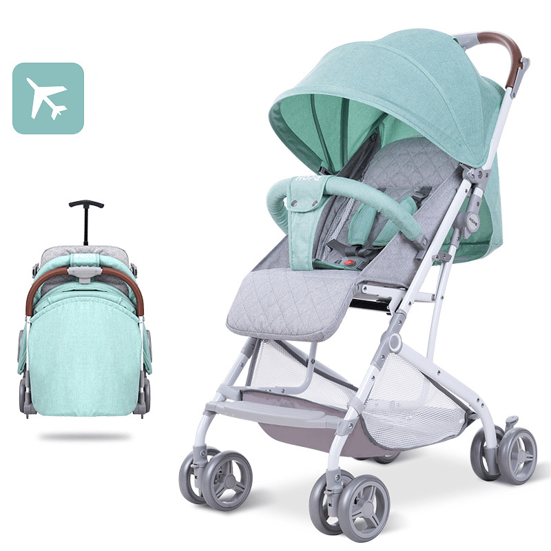 Foldable Portable Baby Stroller with Shock Absorbers Can Dide or Lie Down, Lightweight Kids Pushchairs for 0-3 Years Old Toddles - MRSLM