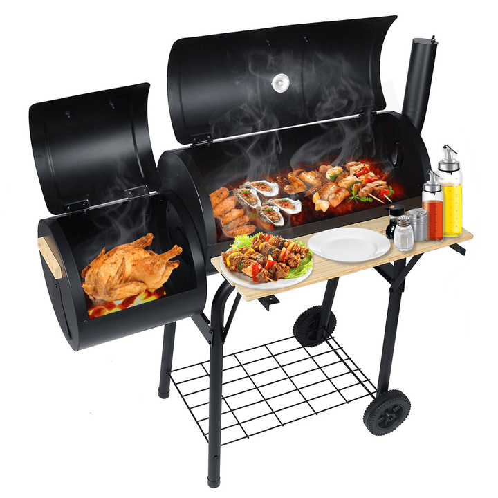 45'' Fire Pit BBQ Grill Meat Charcoal Cooker Outdoor Camping Picnic - MRSLM