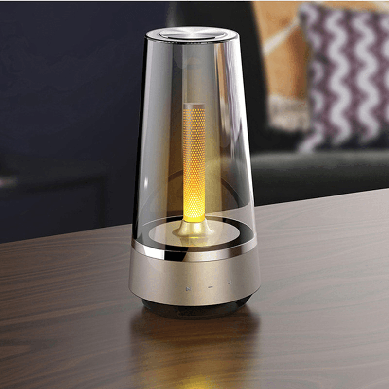 USB Warm and Romantic Candle Breathing Night Light Bluetooth Speaker Bedside Lamp Sound Music Creative Atmosphere Table Lamp - MRSLM