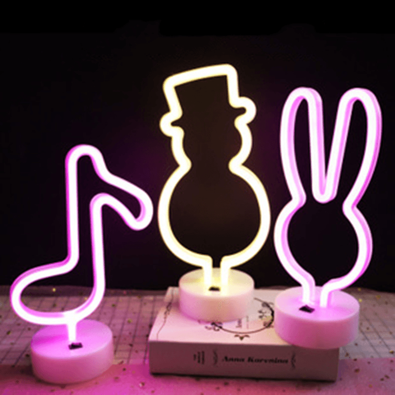 Upgrade Neon Night Light Rabbit Vibrato Anchor Bigmouth Bird Creative Night Light Spot - MRSLM