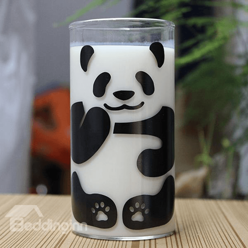 290ML Cute Panda Pattern Glass Milk Cup Coffee Cup - MRSLM