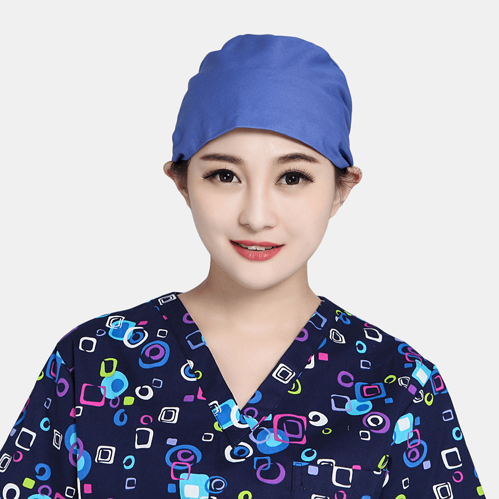 Surgical Cap Beauty Strap Solid Color Beautician Hat Scrub Caps - MRSLM