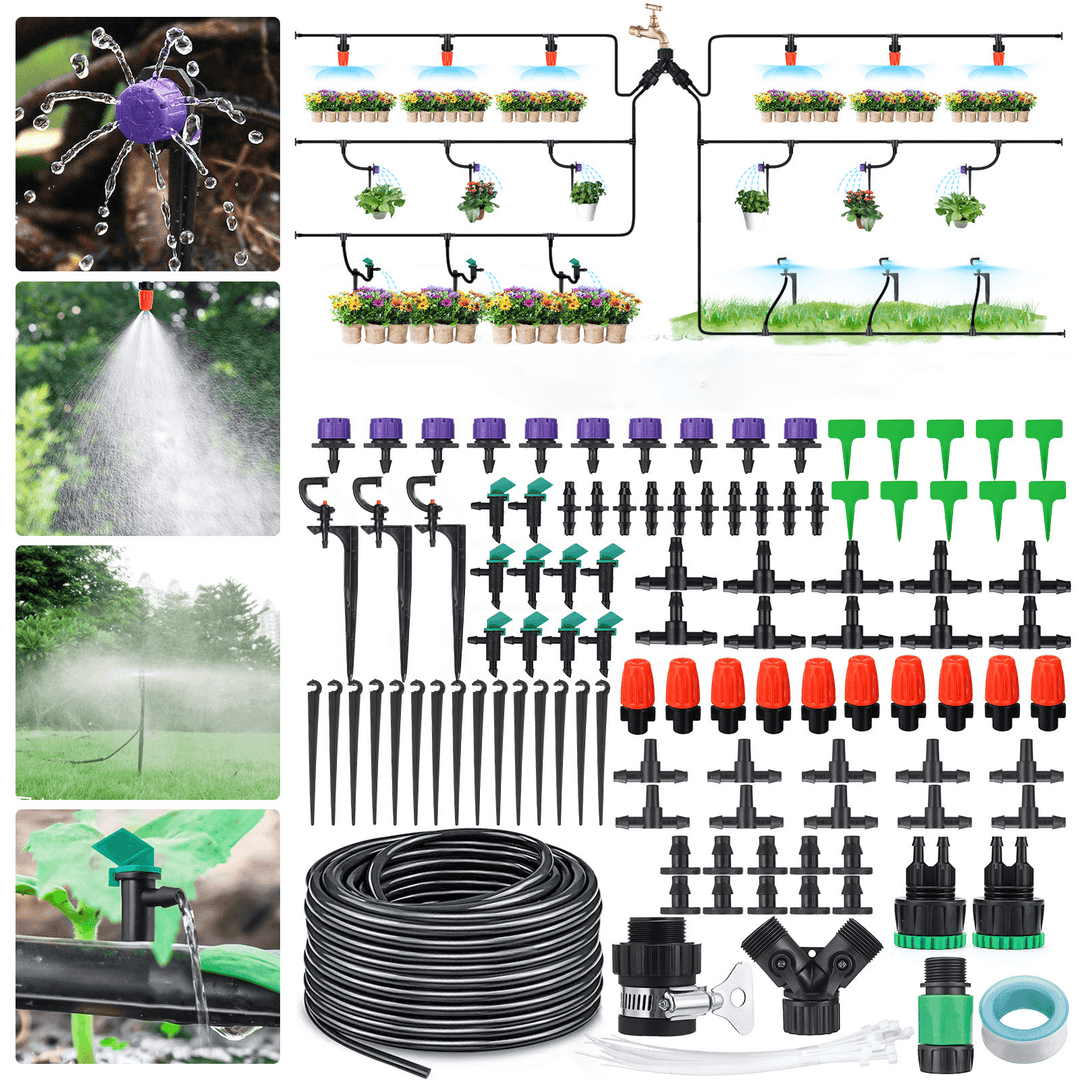 29M 153PCS Drip Irrigation Kit Automatic Sprinkler DIY Garden Watering Micro Drip Irrigation System Hose Kits - MRSLM