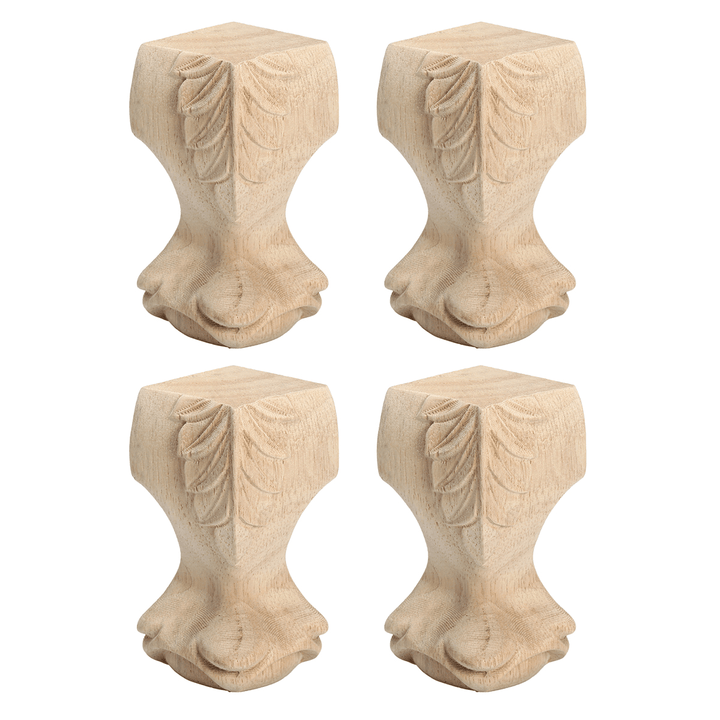 4Pcs European Style Solid Wood Carved Furniture Bracket Foot Legs Cabinet - MRSLM