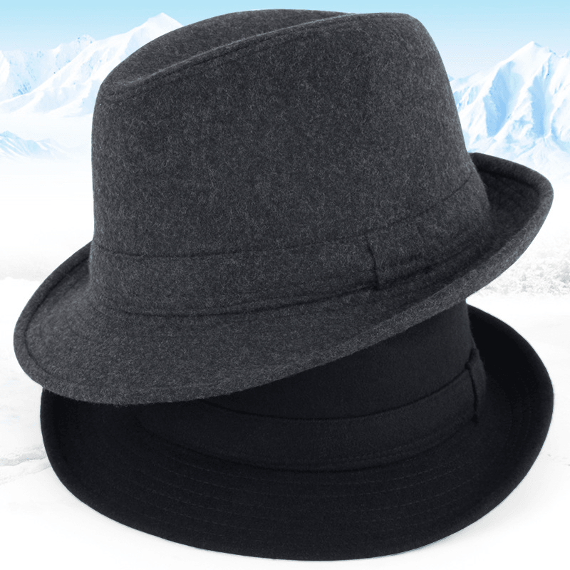 Autumn and Winter Men'S Top Hat Woolen Hats, Autumn and Winter Warm Hats, Windproof Hats, Winter Hats for the Elderly in Winter - MRSLM