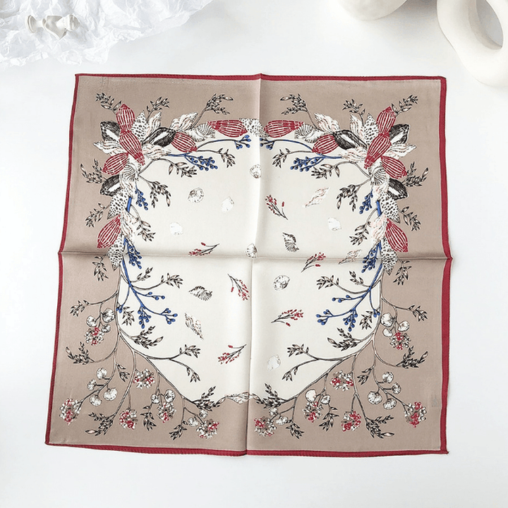 Fashion Simple Women'S Silk Floral Scarf - MRSLM