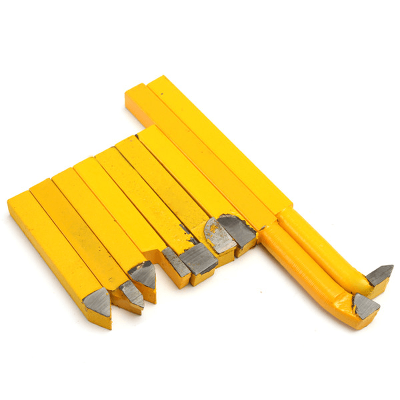 9Pcs 8X8Mm YW1 Carbide Lathe Turning Tool Holder Yellow - MRSLM