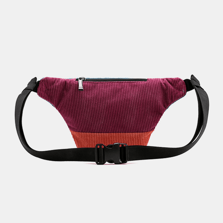 Women Men Fashion Multi-Color Waist Bag Shoulder Bag Chest Bag Crossbody Bag with Headphone Port - MRSLM