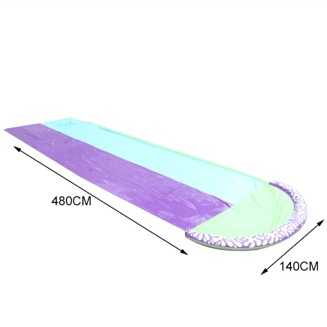 4.8X1.4M PVC Water Slide Water Splash Slide Toys Giant Inflatable Surf 'N Fun Lawn Slip and Slide Waterslides Pools Summer Outdoor Children'S Slide Double Surfboard for Big Kids - MRSLM