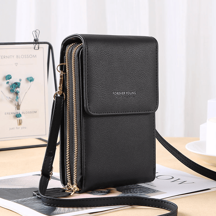 Women 6.5 Inch Touch Screen Bag RFID Clutch Bag Card Bag Large Capacity Multi-Pocket Crossbody Phone Bag - MRSLM