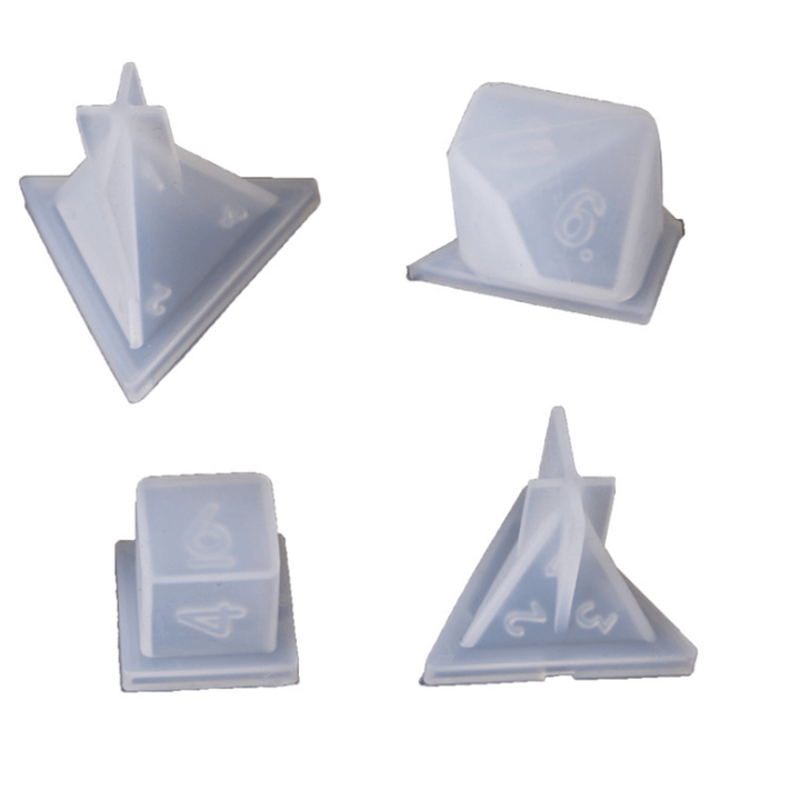 7/19Pcs/Set Dice Fillet Square Triangle Dice Mold Dice Digital Game Silicone Mould - MRSLM