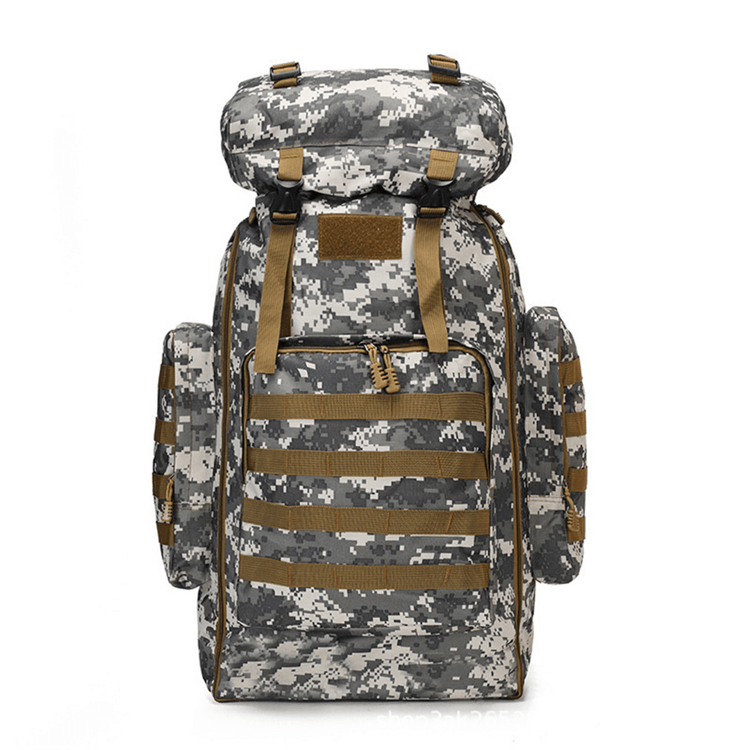 80L Waterproof Molle Camo Tactical Backpack Military Army Camping Backpack Travel Rucksack Outdoor Hiking Climbing Bag - MRSLM