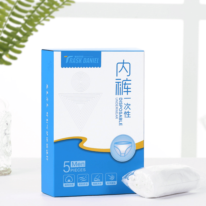 Ipree® 5Pcs/Set Pure Cotton Travel Portable Disposable Underwear Men Women - MRSLM