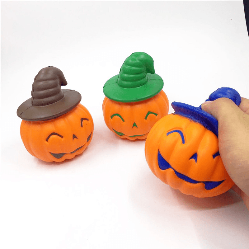 Chameleon Soft Halloween Pumpkin Witch Hat Squishy Slow Rising Stress Stretch Kids Toy Gift - MRSLM