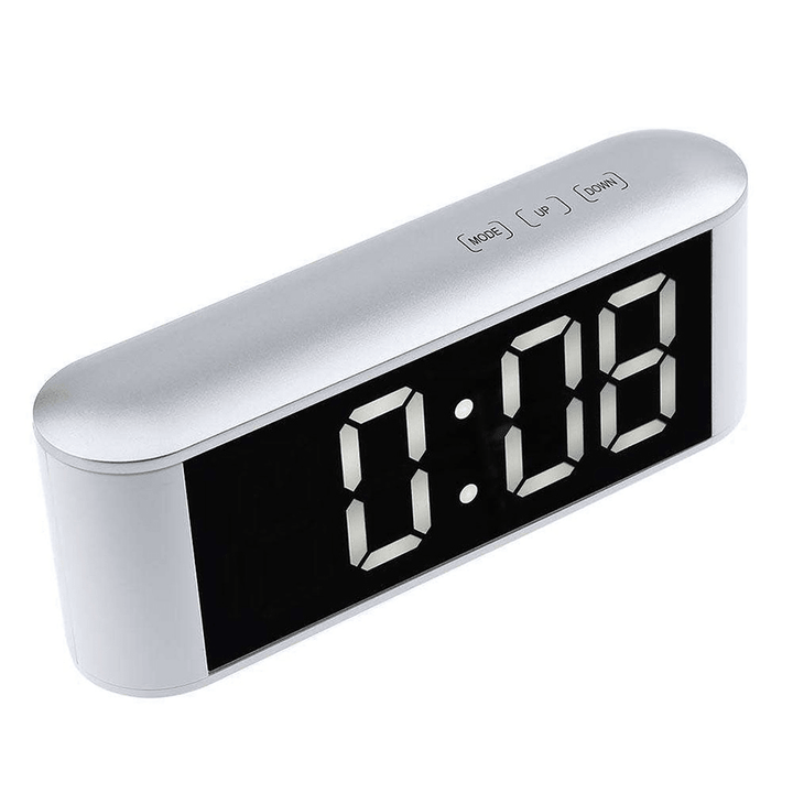 TS-S25 Digital Time Display Touch LED Mirror Clock 3 Modes Brightness Adjustable Temperature C/F Alarm Snooze Night Mode Function Night Led Light Table Desktop Alarm Clock Despertador - MRSLM