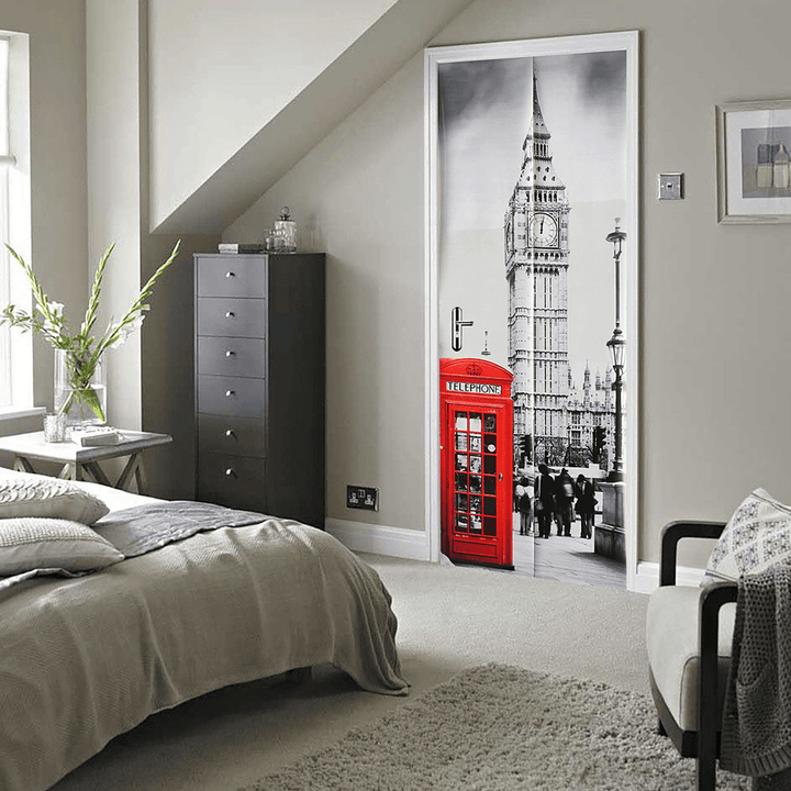 3D Art Door Wall Fridge Sticker Big Ben Decal Self Adhesive Mural Scenery Home Decor - MRSLM