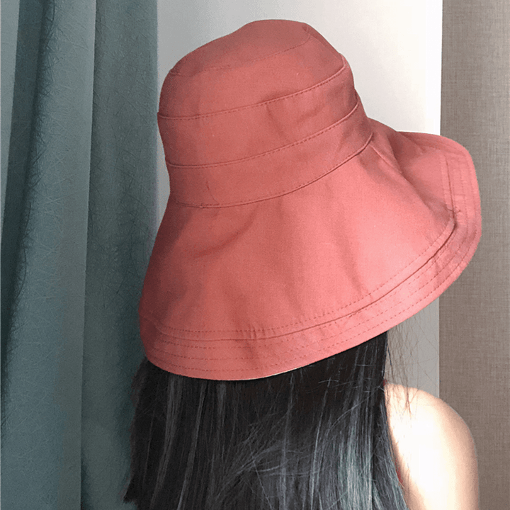 Women Summer Two-Sided Uv Protection Brimmed Floppy Hat - MRSLM