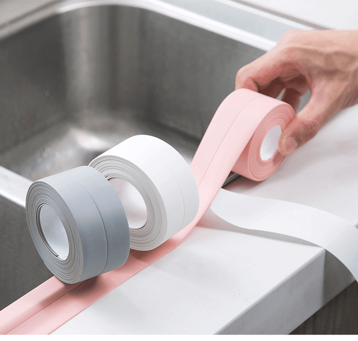 3.8CM X 3.2M PVC Kitchen Bathroom Sink Waterproof Sealing Tape Anti-Mildew Strong Self-Adhesive Bathtub Sealing Tape Wall Sticker - MRSLM