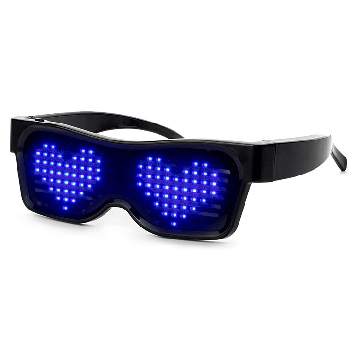 Bluetooth Programmable Text USB Charging LED Display Glasses Dedicated Nightclub DJ Holiday Party Birthday Children'S Toy Gift - MRSLM