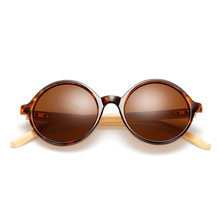 Unisex Vintage Retro round UV400 Sun Glassess Handmade Bamboo Leg Shades Eyewear Glasses - MRSLM