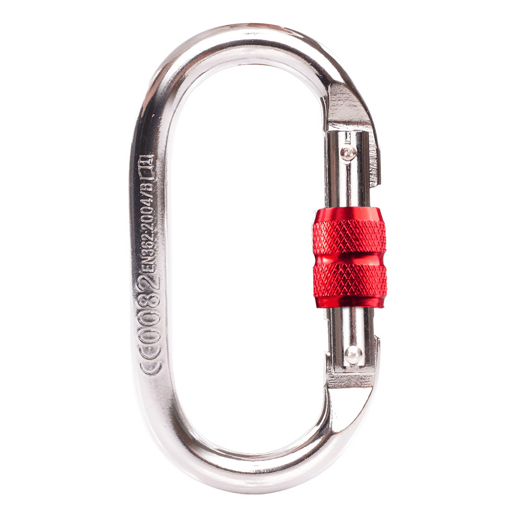 CAMNAL Rock Climbing O-Shaped Carabiner Alloy Steel 25KN Pull Screw Lock Protection - MRSLM