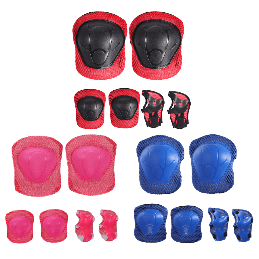 6Pcs/Set Children Skating Bike Protective Gear Sets Knee Elbow Pads Bicycle Skateboard Ice Skating Roller Wrist Knee Protector - MRSLM