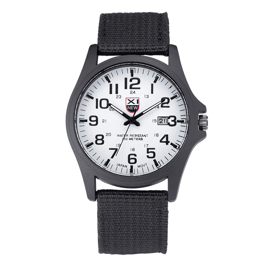 XINEW Nylon Band Casual Style Quartz Watch Date Display Men Wrist Watch - MRSLM